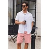 COOFANDY Mens Cargo Shorts Cotton Twill Casual Work Hiking Cargo Shorts | Chino Cotton, Hiking Shorts With 5 Pockets, Drawstring Stretch Elastic Waist, Breathable Summer Outdoor Camping Travel Wear.(Pink)