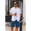 COOFANDY Mens Cargo Shorts Cotton Twill Casual Work Hiking Cargo Shorts | Chino Cotton, Hiking Shorts With 5 Pockets, Drawstring Stretch Elastic Waist, Breathable Summer Outdoor Camping Travel Wear.(Blue)