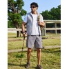 COOFANDY Mens Cargo Shorts Cotton Twill Casual Work Hiking Cargo Shorts | Chino Cotton, Hiking Shorts With 5 Pockets, Drawstring Stretch Elastic Waist, Breathable Summer Outdoor Camping Travel Wear.(Light Gray)