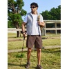 COOFANDY Mens Cargo Shorts Cotton Twill Casual Work Hiking Cargo Shorts | Chino Cotton, Hiking Shorts With 5 Pockets, Drawstring Stretch Elastic Waist, Breathable Summer Outdoor Camping Travel Wear.(Brown)