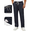 COOFANDY Men’s Casual Chino Pants Drawstring Elastic Waist Relaxed Fit Pant | Elastic Drawstring Waist, Cotton Twill Fabric, Side Pockets, Relaxed Fit, Straight Leg, Daily Wear, Office Wear, Travel Wear(Navy Blue)