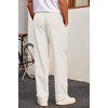 COOFANDY Men’s Casual Chino Pants Drawstring Elastic Waist Relaxed Fit Pant | Elastic Drawstring Waist, Cotton Twill Fabric, Side Pockets, Relaxed Fit, Straight Leg, Daily Wear, Office Wear, Travel Wear(Beige)
