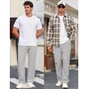 COOFANDY Men’s Casual Chino Pants Drawstring Elastic Waist Relaxed Fit Pant | Elastic Drawstring Waist, Cotton Twill Fabric, Side Pockets, Relaxed Fit, Straight Leg, Daily Wear, Office Wear, Travel Wear(Gray)
