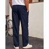 COOFANDY Men’s Casual Chino Pants Drawstring Elastic Waist Relaxed Fit Pant | Elastic Drawstring Waist, Cotton Twill Fabric, Side Pockets, Relaxed Fit, Straight Leg, Daily Wear, Office Wear, Travel Wear(Navy Blue)