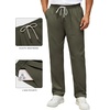 COOFANDY Men’s Casual Chino Pants Drawstring Elastic Waist Relaxed Fit Pant | Elastic Drawstring Waist, Cotton Twill Fabric, Side Pockets, Relaxed Fit, Straight Leg, Daily Wear, Office Wear, Travel Wear(Army Green)