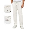COOFANDY Men’s Casual Chino Pants Drawstring Elastic Waist Relaxed Fit Pant | Elastic Drawstring Waist, Cotton Twill Fabric, Side Pockets, Relaxed Fit, Straight Leg, Daily Wear, Office Wear, Travel Wear(Beige)