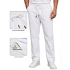 COOFANDY Men’s Casual Chino Pants Drawstring Elastic Waist Relaxed Fit Pant | Elastic Drawstring Waist, Cotton Twill Fabric, Side Pockets, Relaxed Fit, Straight Leg, Daily Wear, Office Wear, Travel Wear(White)
