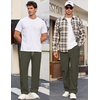 COOFANDY Men’s Casual Chino Pants Drawstring Elastic Waist Relaxed Fit Pant | Elastic Drawstring Waist, Cotton Twill Fabric, Side Pockets, Relaxed Fit, Straight Leg, Daily Wear, Office Wear, Travel Wear(Army Green)