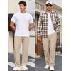 COOFANDY Men’s Casual Chino Pants Drawstring Elastic Waist Relaxed Fit Pant | Elastic Drawstring Waist, Cotton Twill Fabric, Side Pockets, Relaxed Fit, Straight Leg, Daily Wear, Office Wear, Travel Wear(Light Khaki)