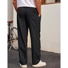COOFANDY Men’s Casual Chino Pants Drawstring Elastic Waist Relaxed Fit Pant | Elastic Drawstring Waist, Cotton Twill Fabric, Side Pockets, Relaxed Fit, Straight Leg, Daily Wear, Office Wear, Travel Wear(Black)