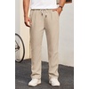 COOFANDY Men’s Casual Chino Pants Drawstring Elastic Waist Relaxed Fit Pant | Elastic Drawstring Waist, Cotton Twill Fabric, Side Pockets, Relaxed Fit, Straight Leg, Daily Wear, Office Wear, Travel Wear(Light Khaki)