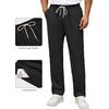 COOFANDY Men’s Casual Chino Pants Drawstring Elastic Waist Relaxed Fit Pant | Elastic Drawstring Waist, Cotton Twill Fabric, Side Pockets, Relaxed Fit, Straight Leg, Daily Wear, Office Wear, Travel Wear(Black)