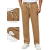 COOFANDY Men’s Casual Chino Pants Drawstring Elastic Waist Relaxed Fit Pant | Elastic Drawstring Waist, Cotton Twill Fabric, Side Pockets, Relaxed Fit, Straight Leg, Daily Wear, Office Wear, Travel Wear(Khaki)