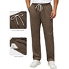 COOFANDY Men’s Casual Chino Pants Drawstring Elastic Waist Relaxed Fit Pant | Elastic Drawstring Waist, Cotton Twill Fabric, Side Pockets, Relaxed Fit, Straight Leg, Daily Wear, Office Wear, Travel Wear(Brown)