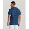 COOFANDY Mens Golf Polo Shirts Short Sleeve Quick Dry Casual Collared Shirt | Quick-dry 4-way stretch , UPF30+, moisture-wicking fabric; 3-button polo collar, side slits; great for golf, work & gifts(Navy Blue Coconut Tree)