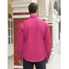 COOFANDY Mens Stretch Dress Shirts Long Sleeve Button Down Shirt Regular Fit Formal Business Shirts(Bright Pink)