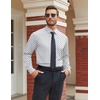 COOFANDY Mens Stretch Dress Shirts Long Sleeve Button Down Shirt Regular Fit Formal Business Shirts(White-blue)