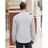 COOFANDY Mens Stretch Dress Shirts Long Sleeve Button Down Shirt Regular Fit Formal Business Shirts(White-blue)