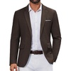 COOFANDY Mens Casual Blazer Retro Knit Sport Coat Lightweight One Button Suit Jacket(A-brown)
