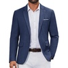 COOFANDY Mens Casual Blazer Retro Knit Sport Coat Lightweight One Button Suit Jacket(A-dark Blue)