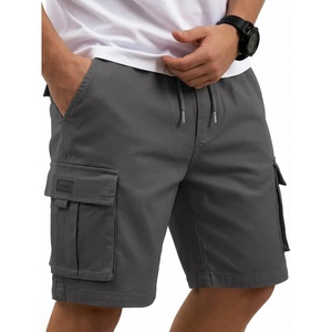 COOFANDY Mens Cargo Shorts Cotton Twill Casual Work Hiking Cargo Shorts | Chino Cotton, Hiking Shorts With 5 Pockets, Drawstring Stretch Elastic Waist, Breathable Summer Outdoor Camping Travel Wear.(Dark Gray)