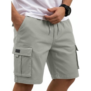 COOFANDY Mens Cargo Shorts Cotton Twill Casual Work Hiking Cargo Shorts | Chino Cotton, Hiking Shorts With 5 Pockets, Drawstring Stretch Elastic Waist, Breathable Summer Outdoor Camping Travel Wear.(Light Green)