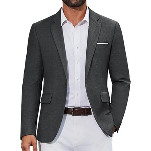 COOFANDY Mens Casual Blazer Retro Knit Sport Coat Lightweight One Button Suit Jacket(A-grey)