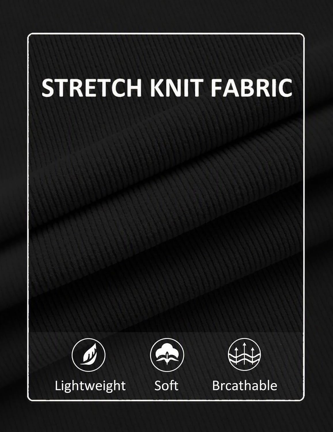 image:imageCOOFANDY Crewneck Sweaters for Men Slim Fit Long Sleeve Pullover Tops Stretch Ribbed Knit Soft Touch Fabric High Elasticity Thermal Long Sleeve Tee ShirtsBlackNavy BlueLight Grey