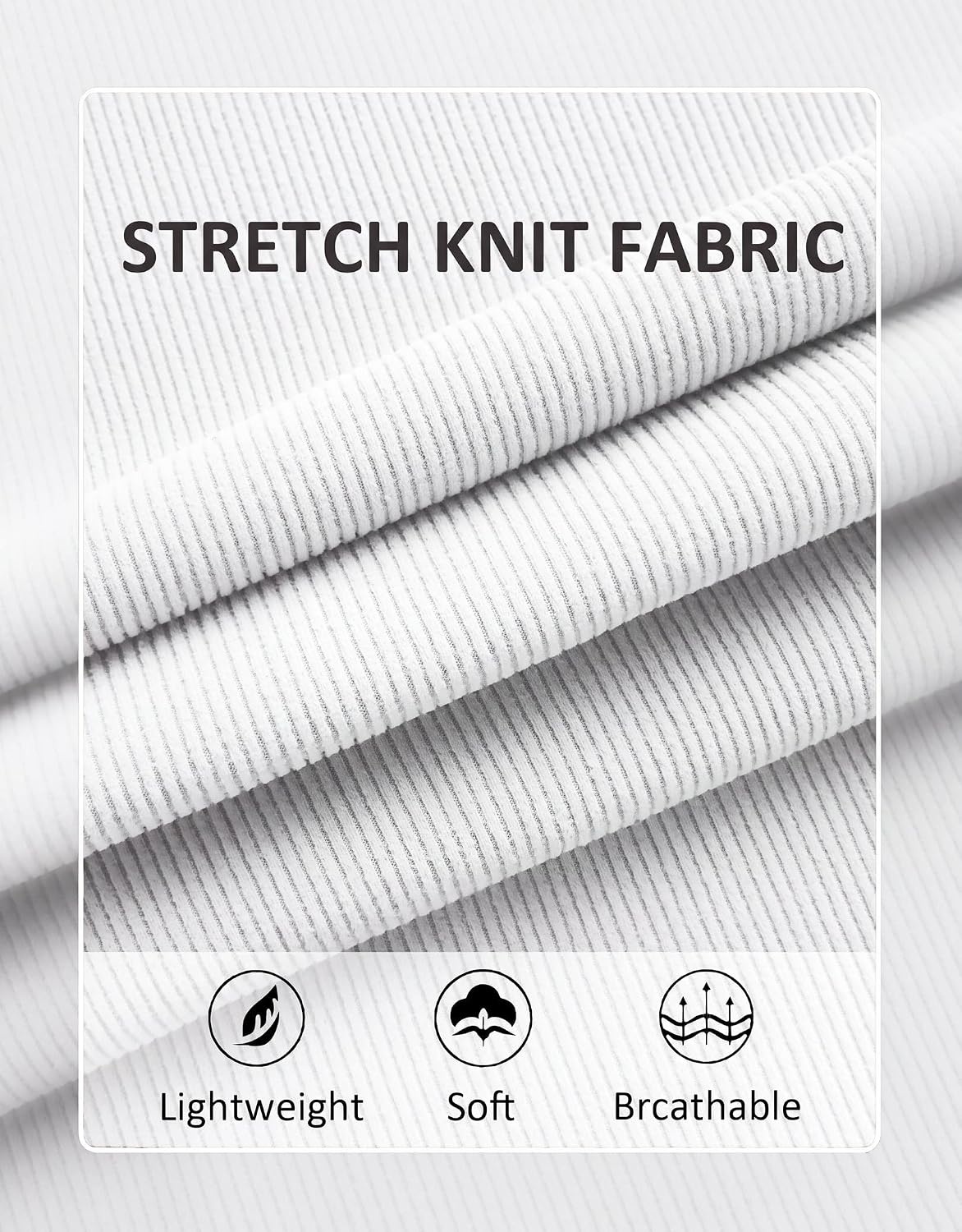 image:imageCOOFANDY Crewneck Sweaters for Men Slim Fit Long Sleeve Pullover Tops Stretch Ribbed Knit Soft Touch Fabric High Elasticity Thermal Long Sleeve Tee ShirtsBlackWhite