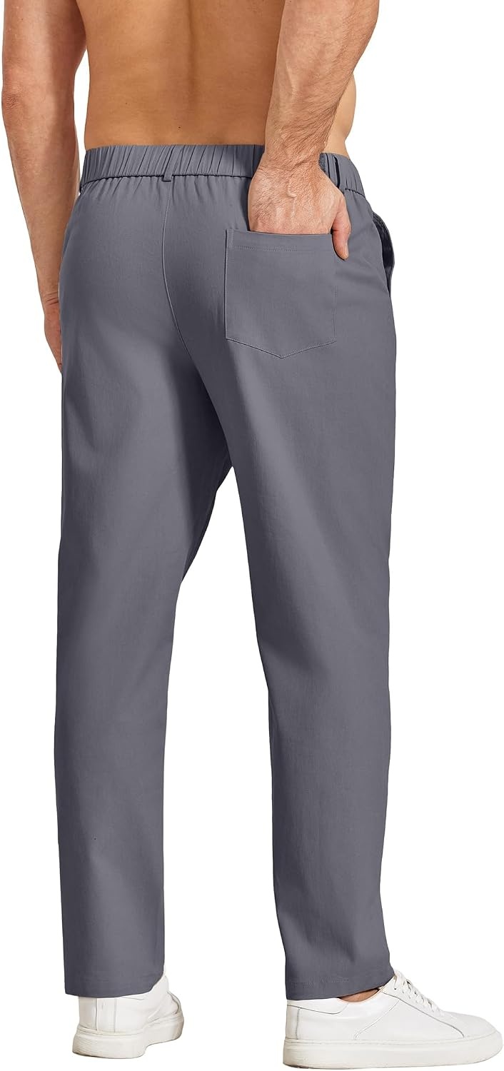 image:imageCOOFANDY Mens Casual Chinos Pants Relaxed Fit Elastic Waist Khaki Trousers Stretch Dress Slacks with PocketsAdark Grey