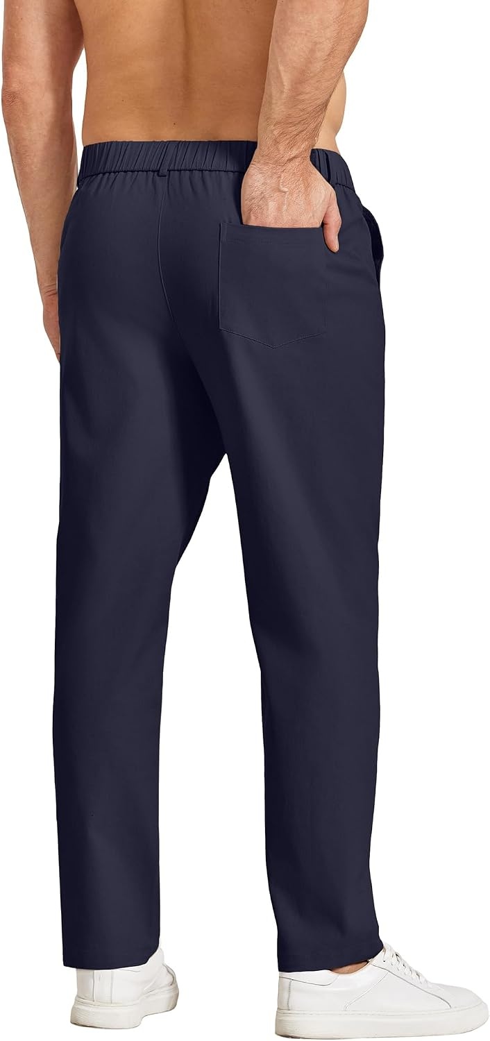 image:imageCOOFANDY Mens Casual Chinos Pants Relaxed Fit Elastic Waist Khaki Trousers Stretch Dress Slacks with PocketsAnavy Blue