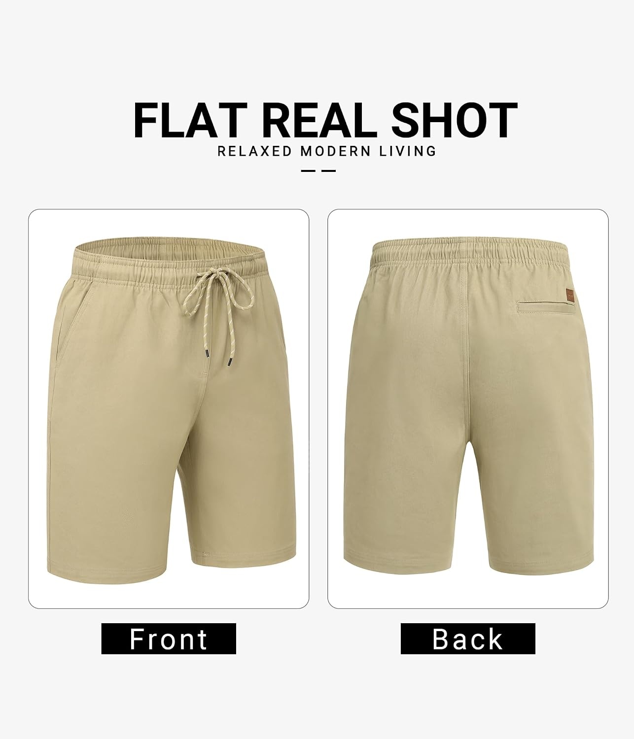 image:imageCOOFANDY Mens Casual Shorts Cotton Drawstring 9 inch Chino Stretch Shorts Stretch Twill Fabric Side Pockets Flat Front Regular Fit Summer Beach Golf Shorts Perfect for Daily WearLight Coffee
