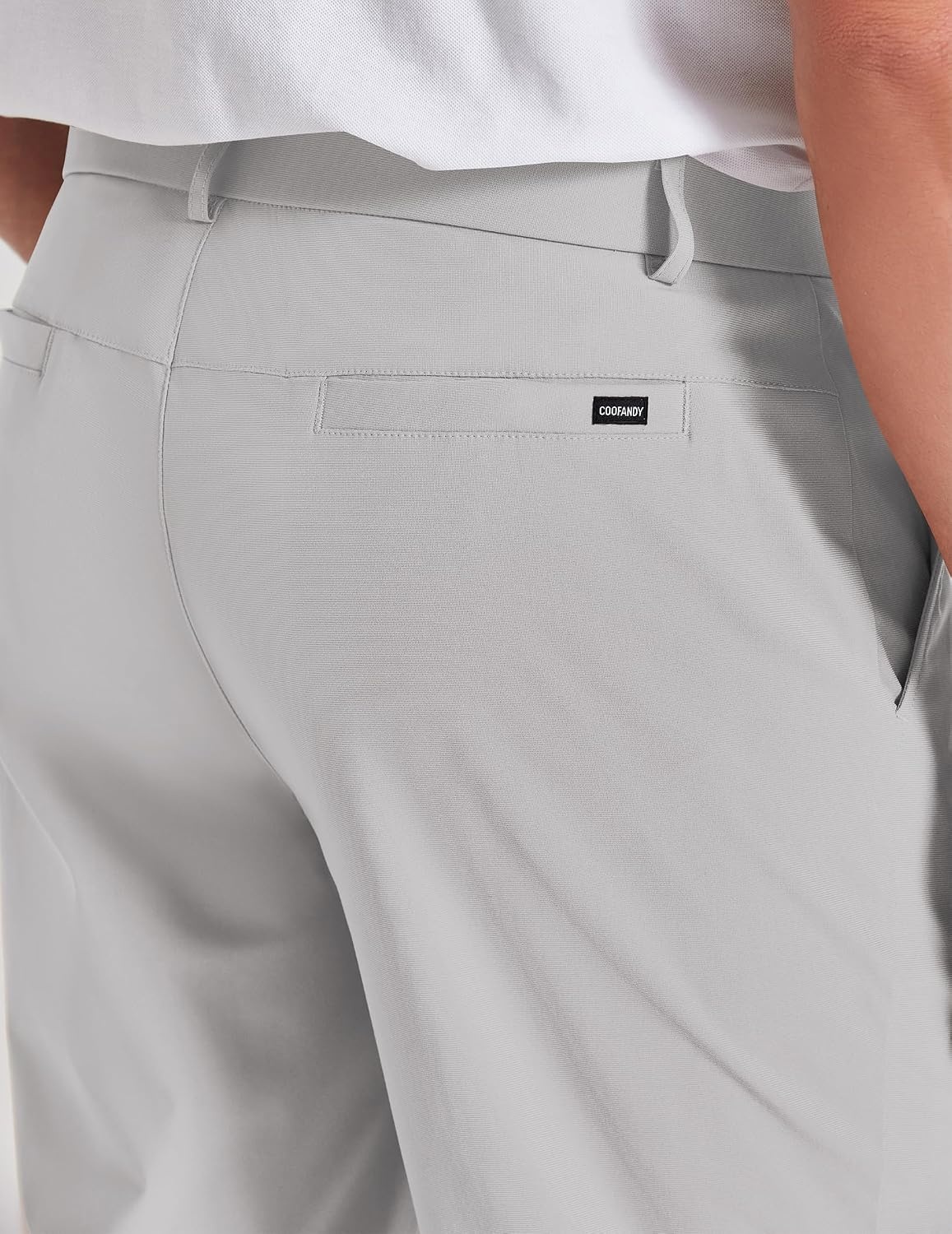 image:imageCOOFANDY Mens Golf Pants Lightweight Dress Pants 303234 Comfy Slacks Stretch QuickDry ComfortSweatWicking FabricComfort Waistband5 Secure PocketsZip Fly amp Metal ButtonBusiness CasualLight Gray