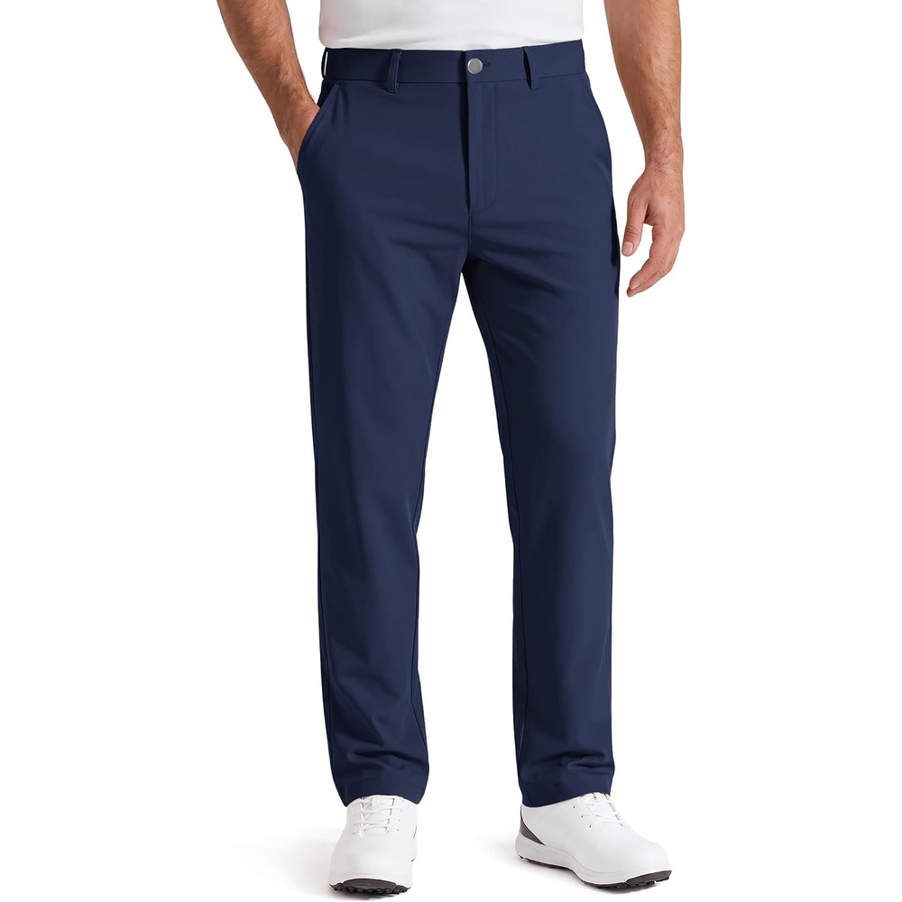 image:imageCOOFANDY Mens Golf Pants Lightweight Dress Pants 303234 Comfy Slacks Stretch QuickDry ComfortSweatWicking FabricComfort Waistband5 Secure PocketsZip Fly amp Metal ButtonBusiness CasualNavy Blue