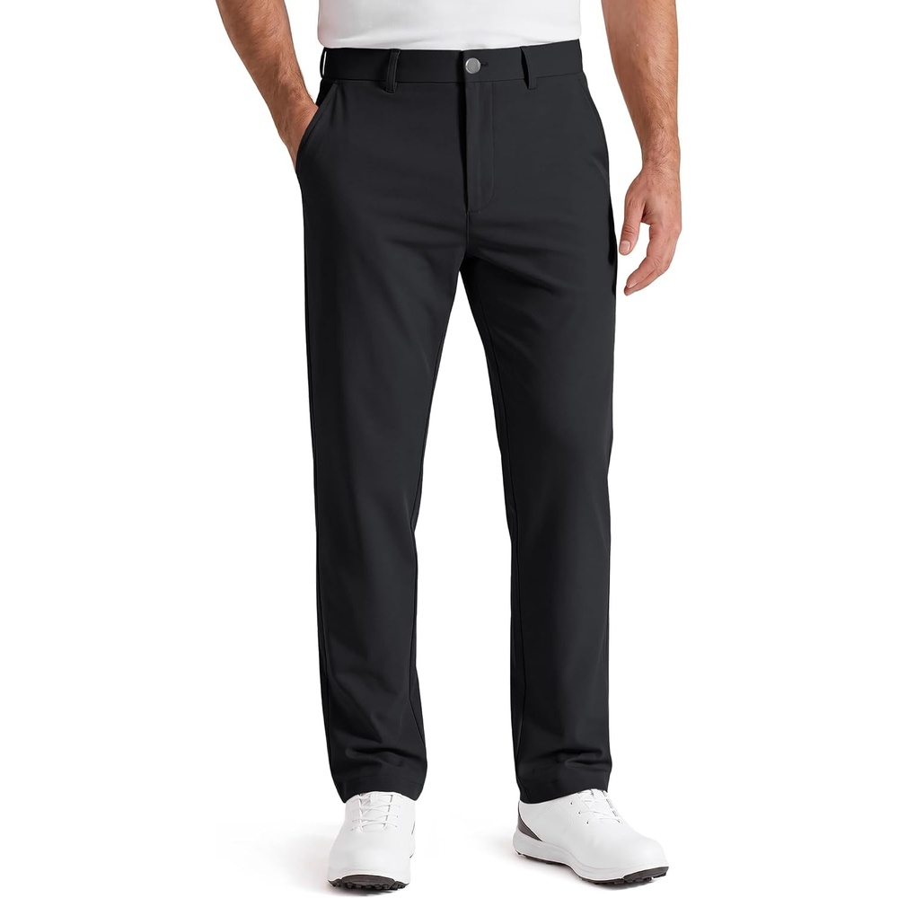 image:imageCOOFANDY Mens Golf Pants Lightweight Dress Pants 303234 Comfy Slacks Stretch QuickDry ComfortSweatWicking FabricComfort Waistband5 Secure PocketsZip Fly amp Metal ButtonBusiness CasualBlack