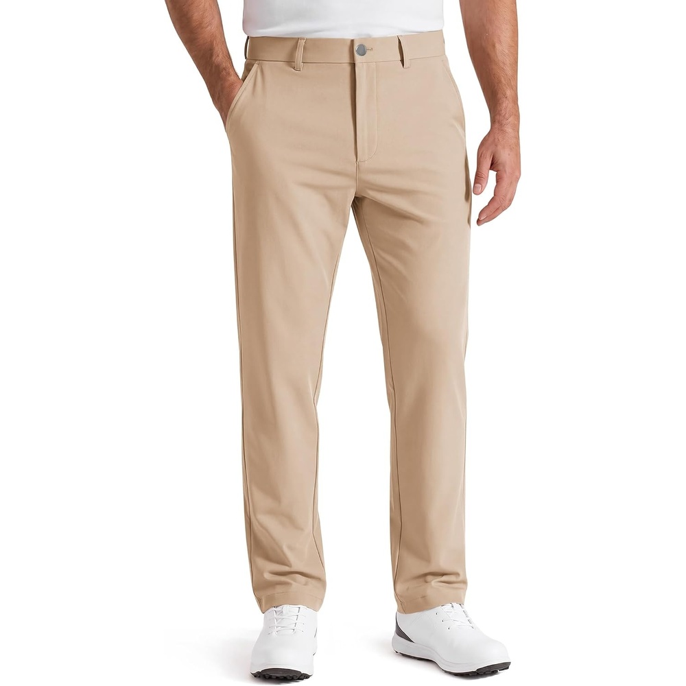 image:imageCOOFANDY Mens Golf Pants Lightweight Dress Pants 303234 Comfy Slacks Stretch QuickDry ComfortSweatWicking FabricComfort Waistband5 Secure PocketsZip Fly amp Metal ButtonBusiness CasualKhaki