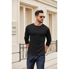 COOFANDY Crewneck Sweaters for Men Slim Fit Long Sleeve Pullover Tops | Stretch Ribbed Knit, Soft Touch Fabric, High Elasticity, Thermal Long Sleeve Tee Shirts(Black/Navy Blue/Light Grey)