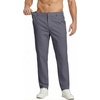 COOFANDY Mens Casual Chinos Pants Relaxed Fit Elastic Waist Khaki Trousers Stretch Dress Slacks with Pockets(A-dark Grey)