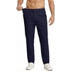 COOFANDY Mens Casual Chinos Pants Relaxed Fit Elastic Waist Khaki Trousers Stretch Dress Slacks with Pockets(A-navy Blue)