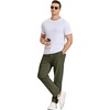 COOFANDY Mens Casual Chinos Pants Relaxed Fit Elastic Waist Khaki Trousers Stretch Dress Slacks with Pockets(Army Green)