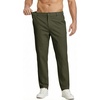 COOFANDY Mens Casual Chinos Pants Relaxed Fit Elastic Waist Khaki Trousers Stretch Dress Slacks with Pockets(Army Green)