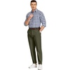COOFANDY Mens Casual Chinos Pants Relaxed Fit Elastic Waist Khaki Trousers Stretch Dress Slacks with Pockets(Army Green)