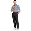 COOFANDY Mens Casual Chinos Pants Relaxed Fit Elastic Waist Khaki Trousers Stretch Dress Slacks with Pockets(Black)