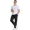 COOFANDY Mens Casual Chinos Pants Relaxed Fit Elastic Waist Khaki Trousers Stretch Dress Slacks with Pockets(Black)
