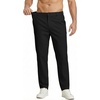 COOFANDY Mens Casual Chinos Pants Relaxed Fit Elastic Waist Khaki Trousers Stretch Dress Slacks with Pockets(Black)