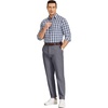 COOFANDY Mens Casual Chinos Pants Relaxed Fit Elastic Waist Khaki Trousers Stretch Dress Slacks with Pockets(Dark Grey)