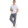 COOFANDY Mens Casual Chinos Pants Relaxed Fit Elastic Waist Khaki Trousers Stretch Dress Slacks with Pockets(Dark Grey)