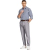 COOFANDY Mens Casual Chinos Pants Relaxed Fit Elastic Waist Khaki Trousers Stretch Dress Slacks with Pockets(Light Grey)