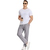 COOFANDY Mens Casual Chinos Pants Relaxed Fit Elastic Waist Khaki Trousers Stretch Dress Slacks with Pockets(Light Grey)