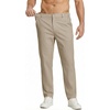 COOFANDY Mens Casual Chinos Pants Relaxed Fit Elastic Waist Khaki Trousers Stretch Dress Slacks with Pockets(Light Khaki)